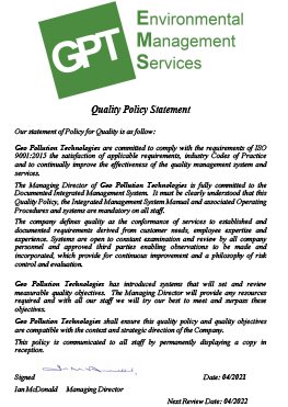 GPT quality policy