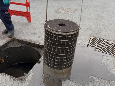coalescer filter removed from interceptor from inspection